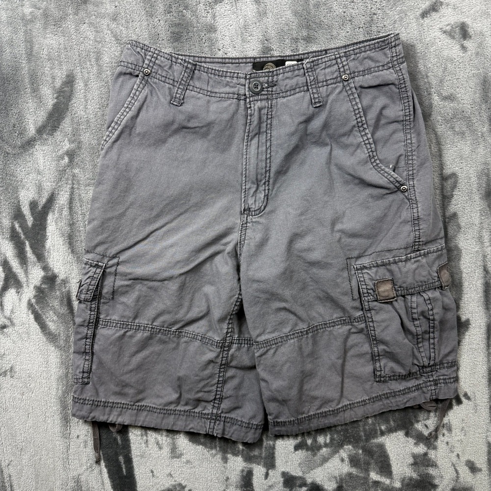OP Cargo Shorts Mens 28 Grey Ripstop Multi Pocket Utility Outdoor Hiking